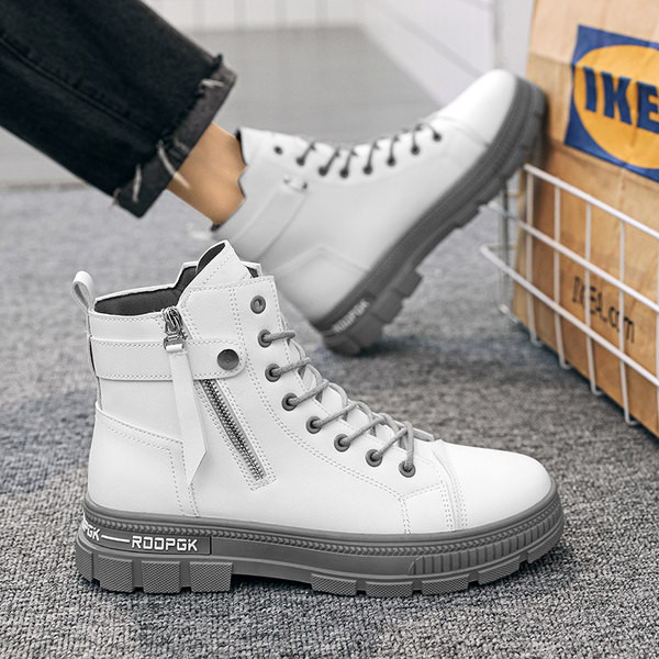 Νέο μοντέλο ανδρικές έκο δερμάτινες μπότες με φερμουάρ - δύο μοντέλα