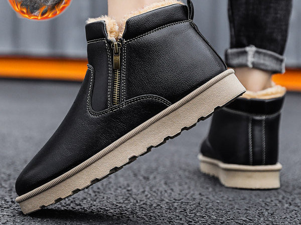 Zimske muške čizme s patentnim zatvaračem i podstavom