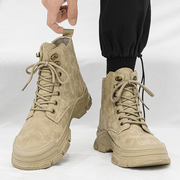 Zimske muške okrugle čizme na vezanje