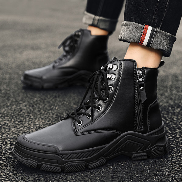 Zimske muške okrugle čizme na vezanje