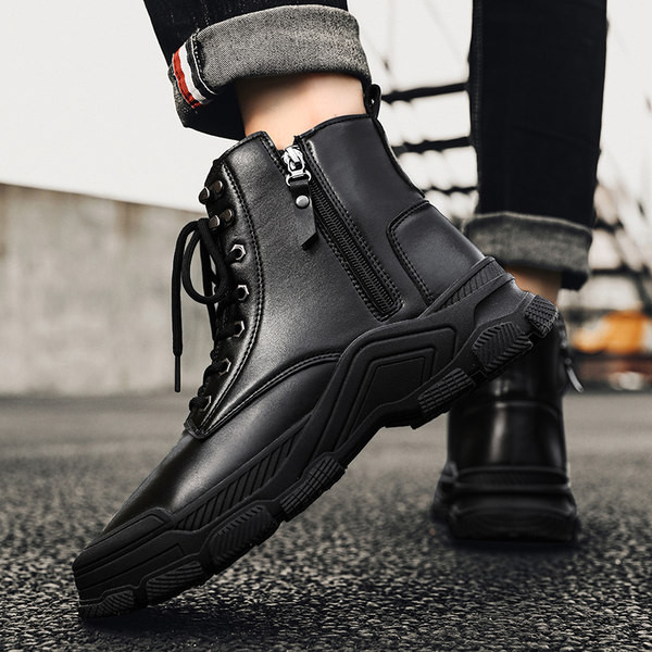 Zimske muške okrugle čizme na vezanje