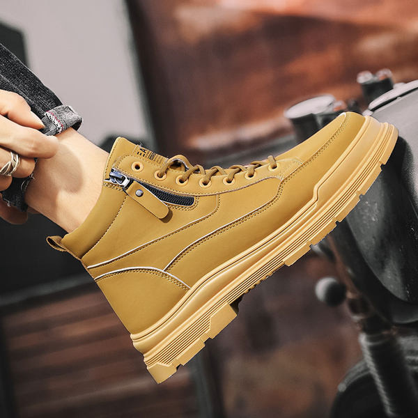 Φθινοπωρινές μπότες με μεσαίο μήκος και χοντρή σόλα