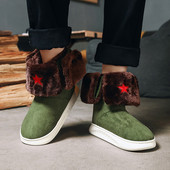 Muške zimske čizme s ravnim potplatom i puhom