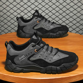 Vīriešu ziemas apavi ar plakanu zoli noapaļotu modeli