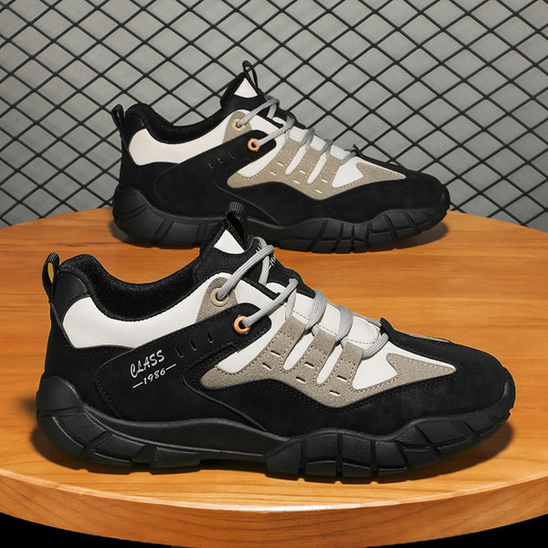 Vīriešu ziemas apavi ar plakanu zoli noapaļotu modeli