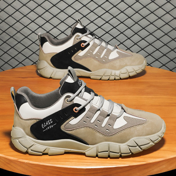 Vīriešu ziemas apavi ar plakanu zoli noapaļotu modeli