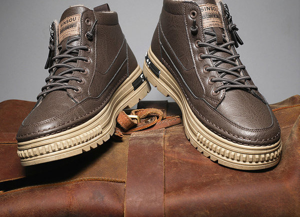 Vīriešu ādas kedas ar rāvējslēdzēju