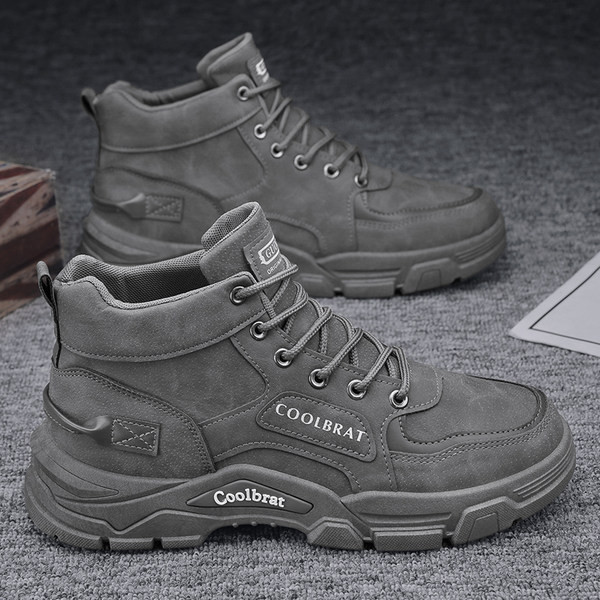 Ziemai piemēroti vīriešu eko ādas apavi ar uzrakstiem un šņorēm