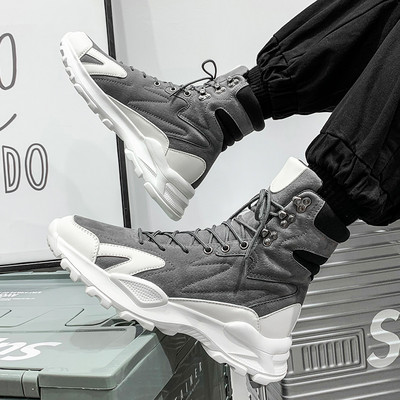 Muške zimske čizme s vezicama i postavom