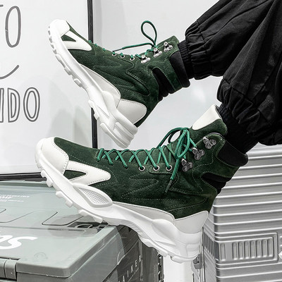 Muške zimske čizme s vezicama i postavom