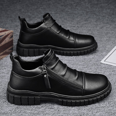 Muške kožne tenisice s patentnim zatvaračem