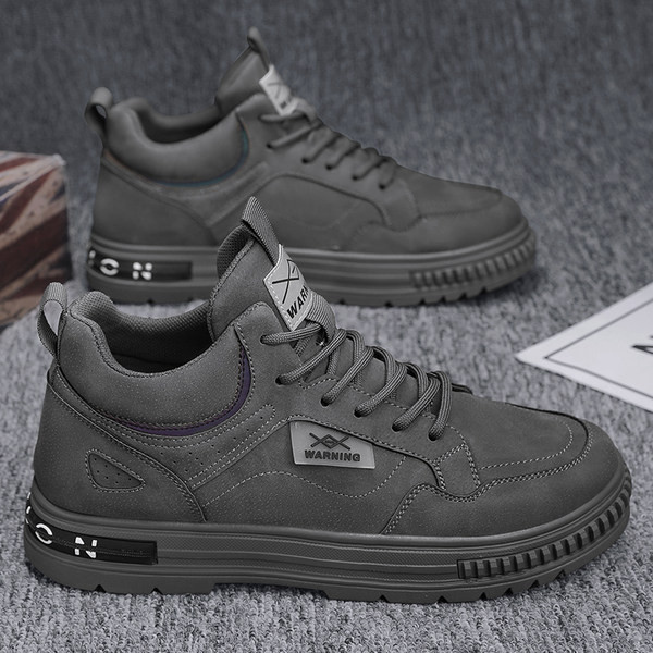 Ανδρικά casual χειμερινά παπούτσια από οικολογικό δέρμα με επιγραφή