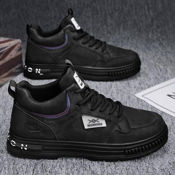 Ανδρικά casual χειμερινά παπούτσια από οικολογικό δέρμα με επιγραφή