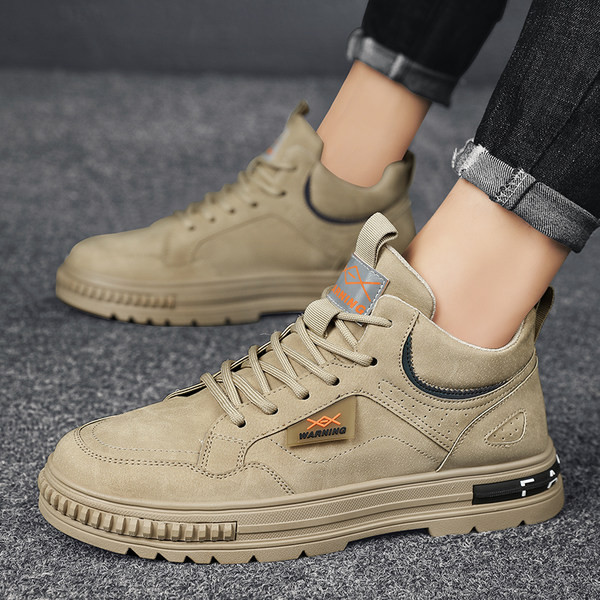 Ανδρικά casual χειμερινά παπούτσια από οικολογικό δέρμα με επιγραφή