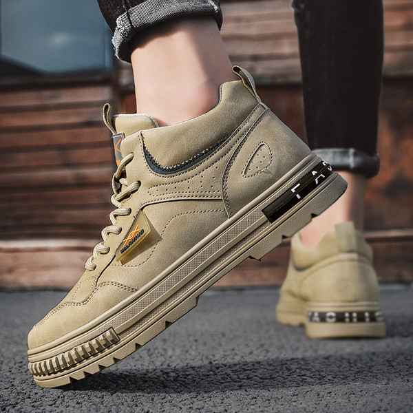 Ανδρικά casual χειμερινά παπούτσια από οικολογικό δέρμα με επιγραφή