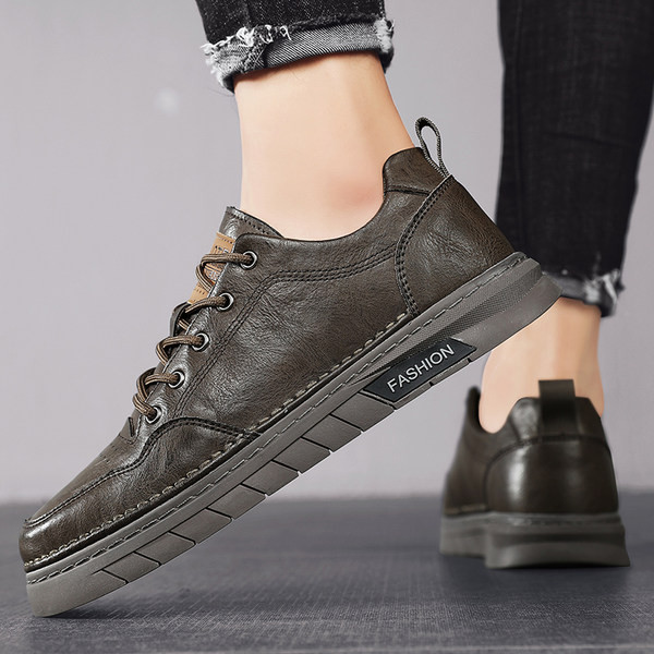 Δερμάτινα ανδρικά αθλητικά παπούτσια με κορδόνια