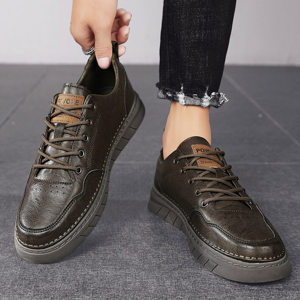 Δερμάτινα ανδρικά αθλητικά παπούτσια με κορδόνια