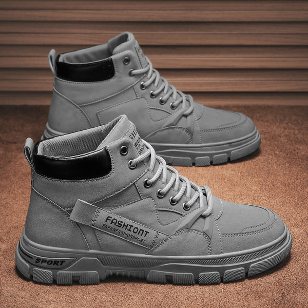 Χειμερινά ανδρικά μποτάκια από οικολογικό δέρμα με κορδόνια