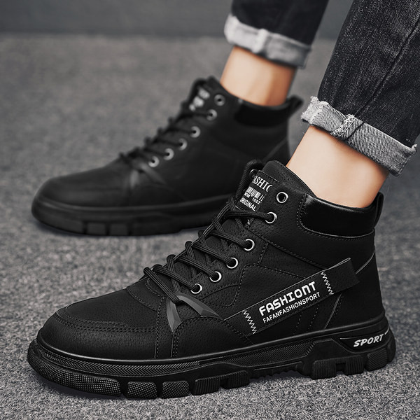 Muške kožne cipele sa vezicama i natpisom pogodne za zimu