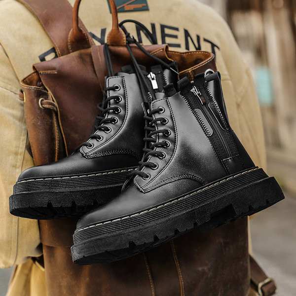 Vīriešu ziemas zābaki ar raupju zoli