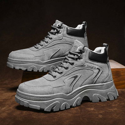 Vīriešu ziemas apavi no eko ādas ar raupju zoli