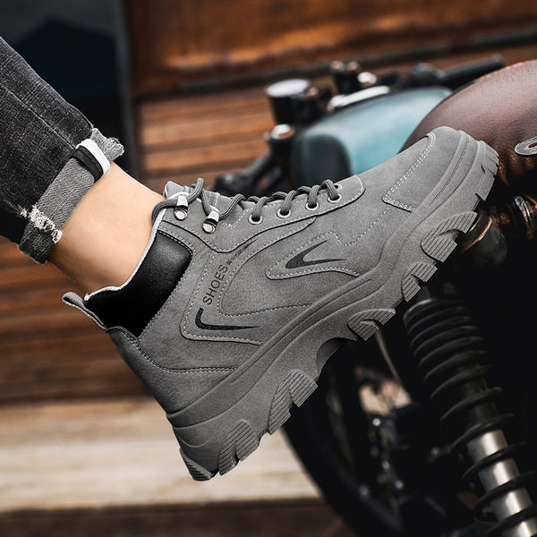 Vīriešu ziemas apavi no eko ādas ar raupju zoli