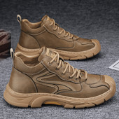 Vīriešu ūdensizturīgi eko ādas ziemas apavi ar šņorēm