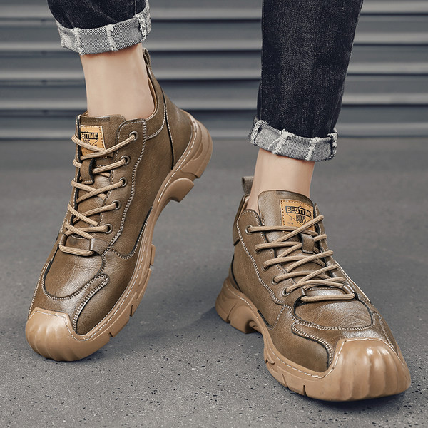 Vīriešu ūdensizturīgi eko ādas ziemas apavi ar šņorēm