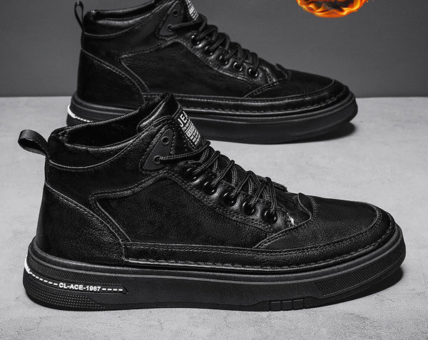 Ziemas apavi no eko ādas vīriešiem - divi modeļi