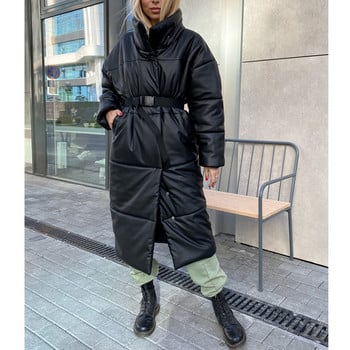 Malina Winter Parkas Γυναικεία μόδα ίσια φαρδιά παλτό Γυναικείες κομψές τσέπες μακριά βαμβακερά μπουφάν Γυναικεία Γυναικεία JM