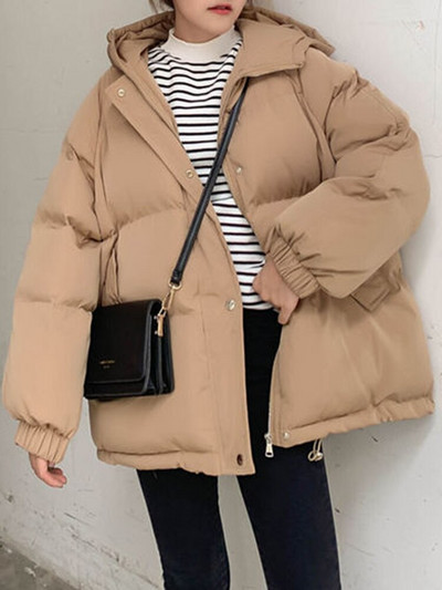 Aelegantmis Γυναικεία Παχύ Ζεστό Παλτό Πάρκα Χαλαρά Υπερμεγέθη Γυναικεία Παλτό Χειμωνιάτικο Ψωμί με κουκούλα Γυναικεία μπουφάν Parkas