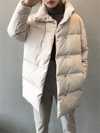 Syiwidii Puffer parke Zimska jakna Ženska 2022., deblji topli ženski dugi kaputi 2022., samostojeći ovratnik, prevelika gornja odjeća