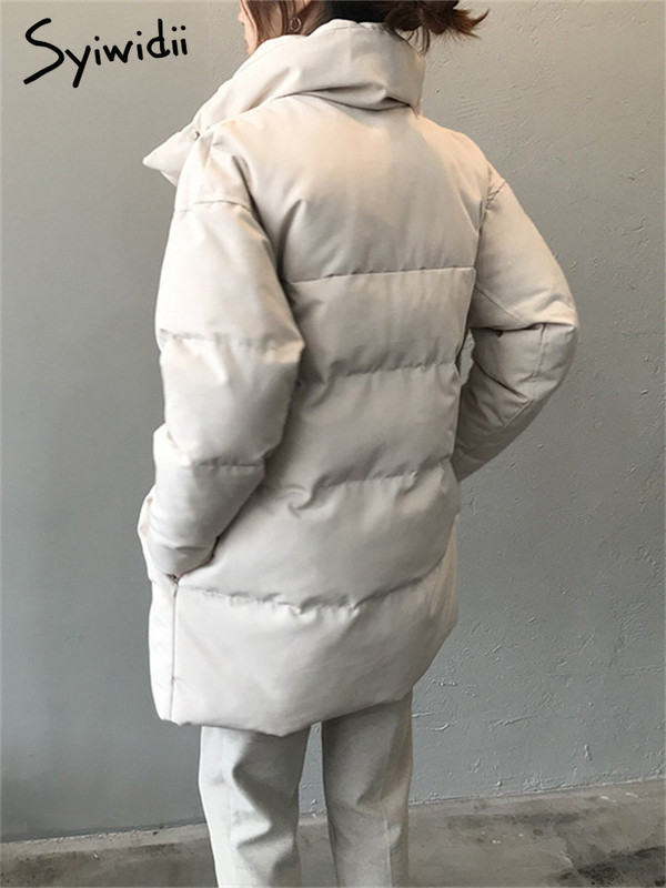 Syiwidii Puffer parke Zimska jakna Ženska 2022., deblji topli ženski dugi kaputi 2022., samostojeći ovratnik, prevelika gornja odjeća