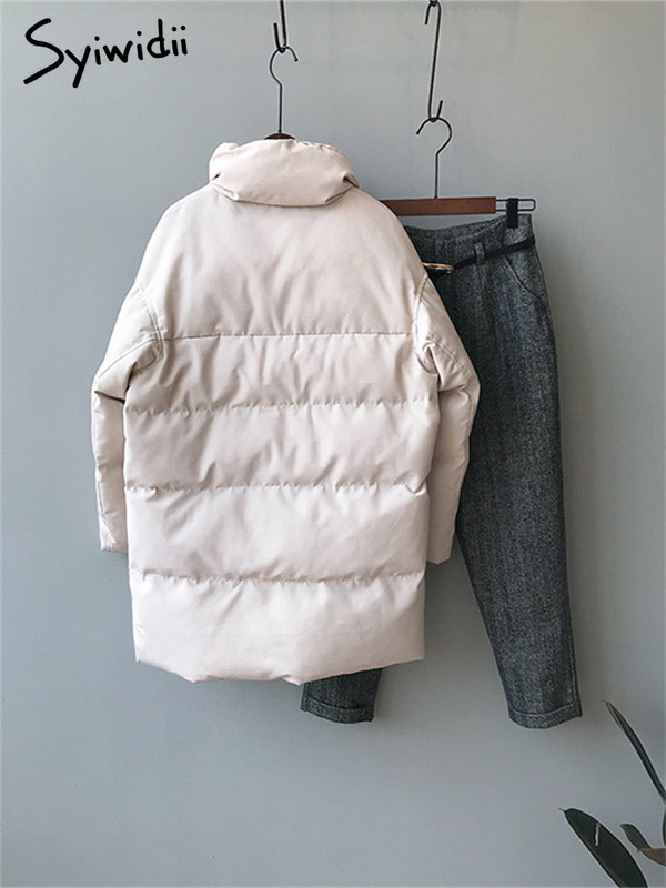 Syiwidii Puffer parke Zimska jakna Ženska 2022., deblji topli ženski dugi kaputi 2022., samostojeći ovratnik, prevelika gornja odjeća