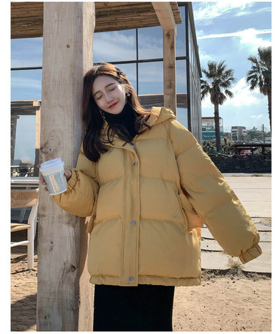 2022. gada jauna ziemas jaka Parkas Sieviešu kokvilnas jaka ar kapuci Parka silta sieviešu kokvilnas jaka, polsterēta ikdienas virsdrēbes
