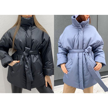 CP Casual Collected Waisted Parkas Γυναικεία Μόδα Απλά Παλτό Γυναικεία Κομψό Ανοιξιάτικο γιακά Βαμβακερά Μπουφάν Γυναικεία Γυναικεία