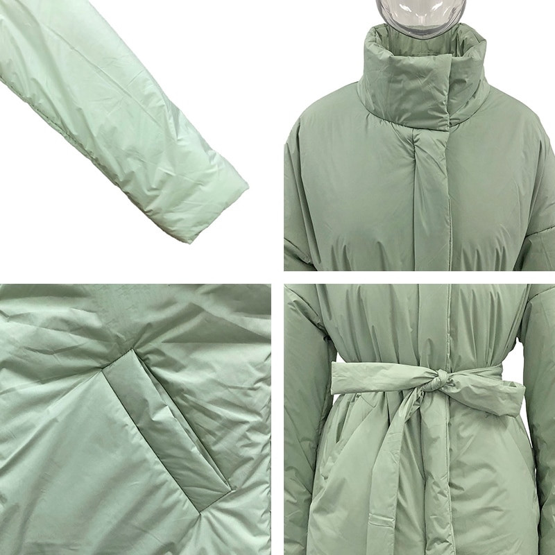 CP Ležerne sakupljene strukirane parke Ženske modne jednostavne kapute Ženske elegantne proljetne pamučne jakne sa samostojećim ovratnikom Ženske dame