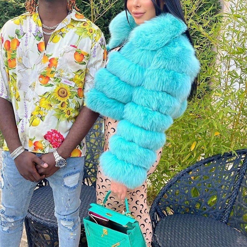 Ležerna bijela crna paperjasta jesen-zima jakna od umjetnog krzna Ženska jakna dugih rukava Skraćena pufer jakna za žensku gornju odjeću