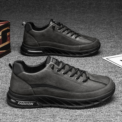 Νέο μοντέλο χειμερινών παπουτσιών με επιγραφή και κορδόνια - οικολογικό δέρμα