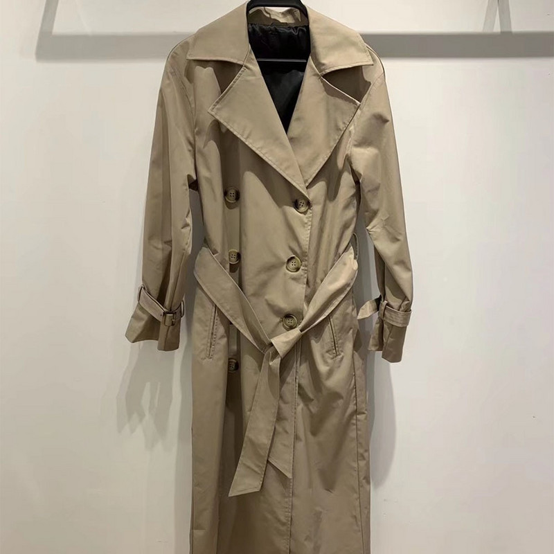 DiYiG WOMAN 2021. gada rudens jauns sieviešu apģērbs, retro ikdienišķs brīvs divrindu moderns trenčs