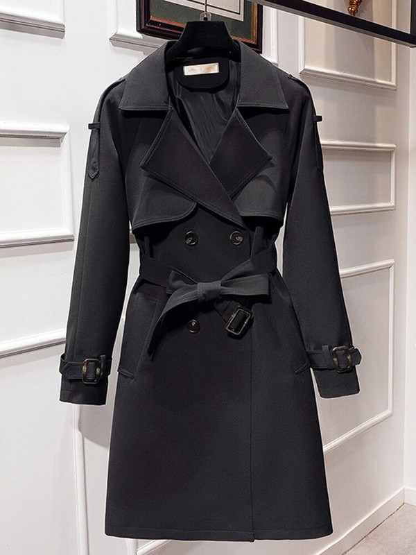 Aelegantmis sieviešu ikdienas garais mētelis ar vērtnēm, divrindu sieviešu vējjaka, 2022 elegants biroja mētelis, sieviešu virsdrēbes