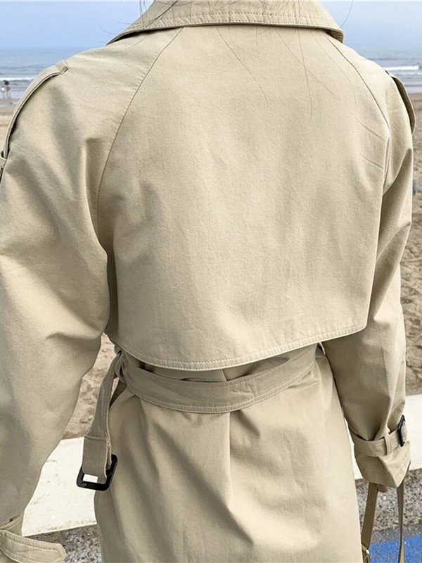 Aelegantmis sieviešu ikdienas garais mētelis ar vērtnēm, divrindu sieviešu vējjaka, 2022 elegants biroja mētelis, sieviešu virsdrēbes