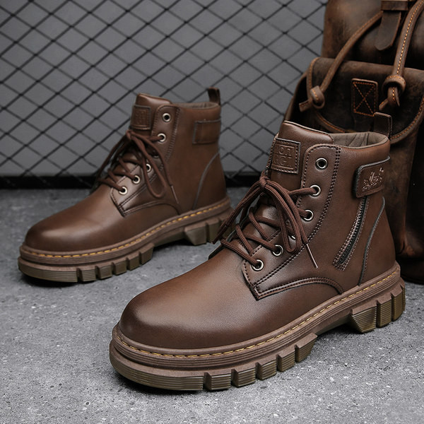 Ziemas vīriešu zābaki ar šņorēm - eko āda