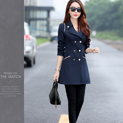 Kevad-sügis mantlid naiste õhukesed kaherealised naiste mantlid, pikad naiste tuulejoped Suured mantlid Femmino