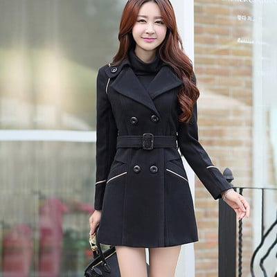 Kevad-sügis mantlid naiste õhukesed kaherealised naiste mantlid, pikad naiste tuulejoped Suured mantlid Femmino