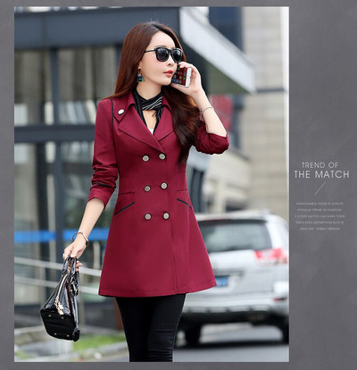 Kevad-sügis mantlid naiste õhukesed kaherealised naiste mantlid, pikad naiste tuulejoped Suured mantlid Femmino