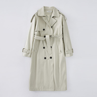 Korea Runway Designer 2022 Φθινόπωρο/Φθινόπωρο δερμάτινο Maxi Long Trench Coat με ζώνη Chic Γυναικείο Windbreaker Classic