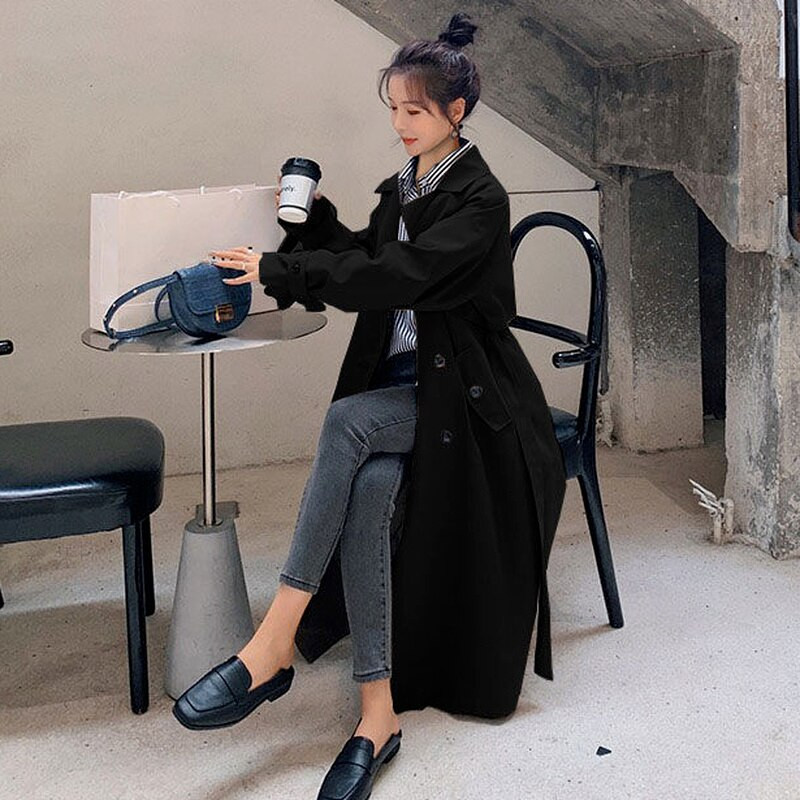 Y2k Trench Sievietēm — Pavasara mode, brīvā laika pavadīšana, elegants temperaments, darba apģērbs, estētisks retro elegants tunikas apģērbs Populārs Mujer