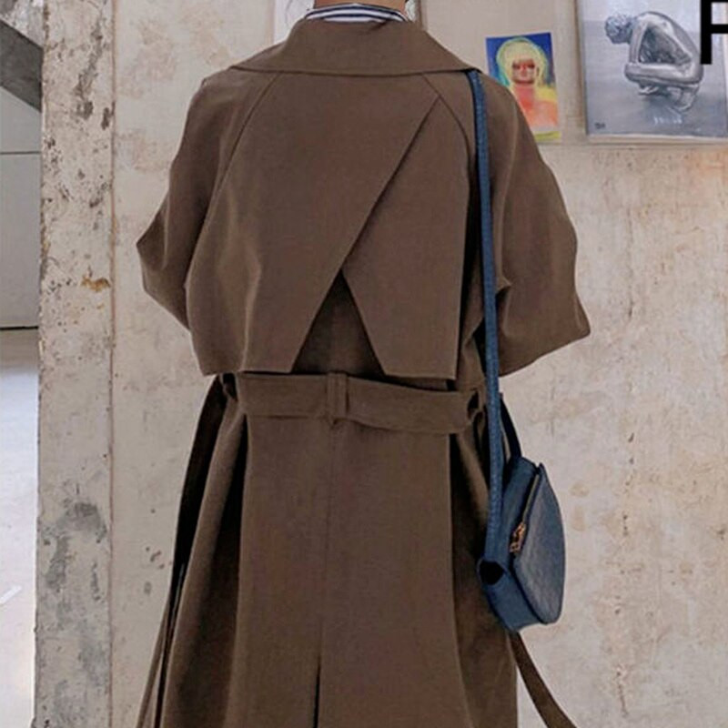 Y2k Trench Sievietēm — Pavasara mode, brīvā laika pavadīšana, elegants temperaments, darba apģērbs, estētisks retro elegants tunikas apģērbs Populārs Mujer