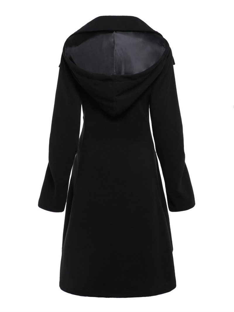 Goth mētelis Trenčs 2022. gada gotikas stila, garš, tievs, asimetrisks atloka apkakles poga, elegants Y2k ielas apģērbs Egirl vintage outwear